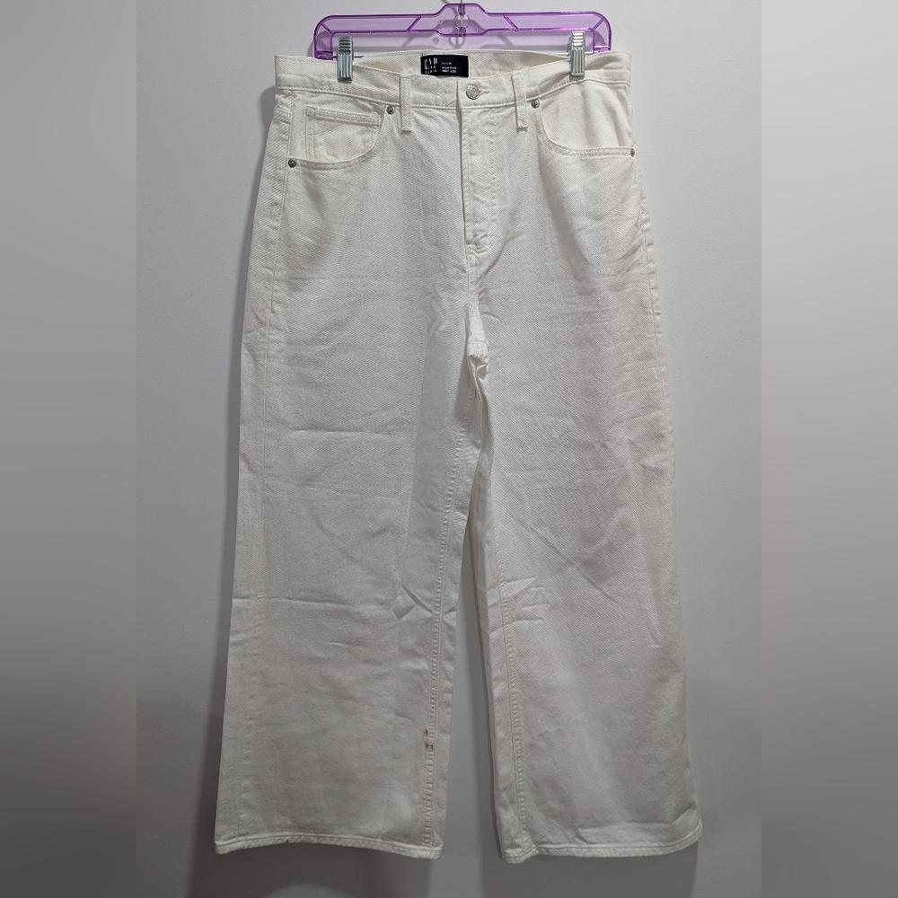 Gap High Rise Wide Leg Relaxed Jeans Off White 885158 Size 12/31S NWOT 2024